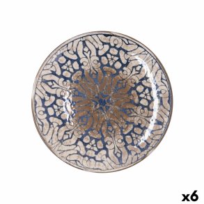 Flad Plade Bidasoa Deneb Hydrozero Brun Keramik � 25 cm (6 enheder)