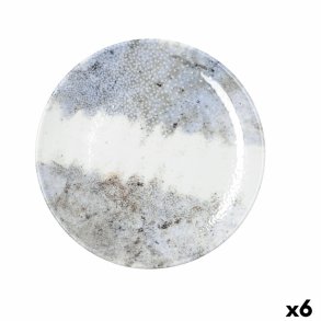 Flad Plade Bidasoa Polaris Hydrozero Beige Keramik � 27 cm (6 enheder)