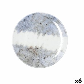 Flad Plade Bidasoa Polaris Hydrozero Beige Keramik � 25 cm (6 enheder)