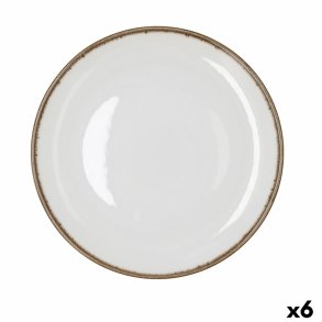 Flad Plade Bidasoa Orion Hydrozero Hvid Keramik � 27 cm (6 enheder)