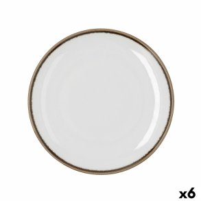 Flad Plade Bidasoa Orion Hydrozero Hvid Keramik � 25 cm (6 enheder)