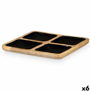 Bakke med Rum MALI-991 B Sort 31 x 3 x 31 cm (6 enheder)