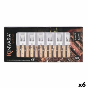 Bestik Kinvara Brun Slvfarvet Tr Metal 16 Dele (6 enheder)