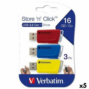 USB-stik Verbatim STORENCLICK Multifarvet 16 GB 3 Dele (5 enheder)