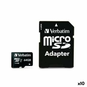 Mikro-SD-hukommelseskort med adapter Verbatim 64 GB (10 enheder)