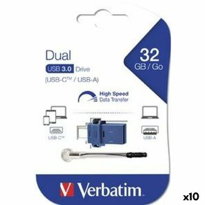 USB-stik Verbatim GO SPEED DUAL Bl 32 GB (10 enheder)