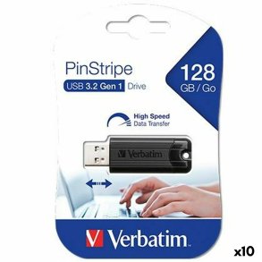 USB-stik Verbatim PINSTRIPE Sort 128 GB (10 enheder)