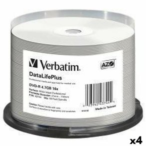 DVD-R Verbatim DATALIFE PLUS 4,7 GB 16x 50 Dele (4 enheder)