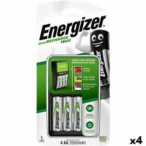 Oplader + genopladelige batterier Energizer (4 enheder)