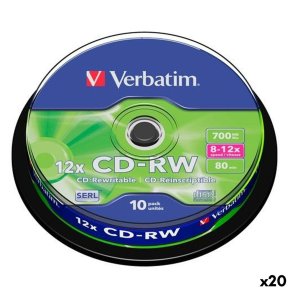 CD-RW Verbatim 700 MB 12x 10 Dele (20 enheder)