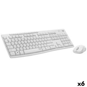 Tastatur og mus Logitech Hvid Spansk qwerty (6 enheder)