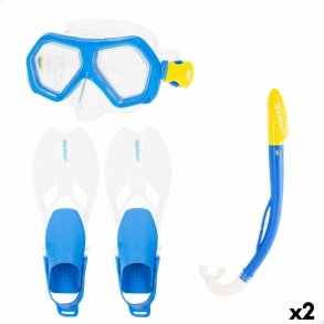 Dykkerbriller med Snorkle og Finner AquaSport Bl Junior (2 enheder)