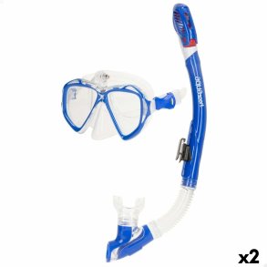 Snorkel beskyttelsesbriller og rr AquaSport Bl Voksne (2 enheder)
