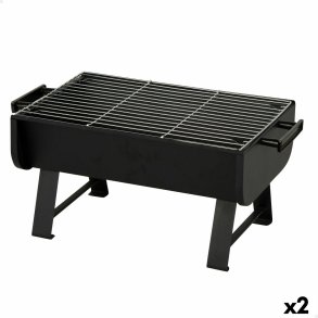 Havegrill Transportabel Aktive Stl 45 x 25 x 30 cm Sort (2 enheder)