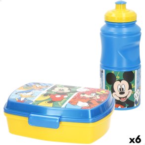 Madkasse med tilbehr Mickey Mouse Plastik 380 ml 17 x 5,5 x 13,5 cm (6 enheder)