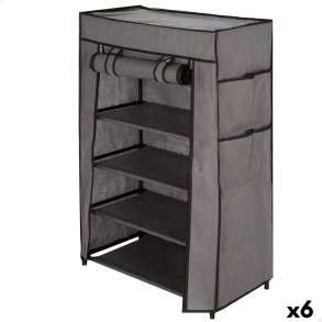 Skostativ Max Home Sort Gr Metal Tekstil 60 X 90 X 30 CM (6 enheder)