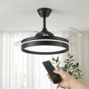 Loftventilator med LED-lys, 4 sammenklappelige vinger og fjernbetjening InnovaGoods