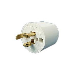 Lampe stikprop m/jord hvid 250V 10A