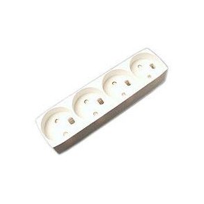 4-stikdse u/jord  m/blindhul gr 250V 10A