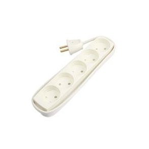 5-stikdse m/1,5m ledning hvid