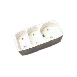 3-Stikdse 2+1 u/jord m/blindhul hvid 250V 10A