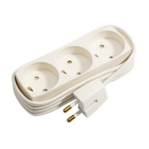 3-stikdse hvid 1,5m, m/blindhul 250V 13A