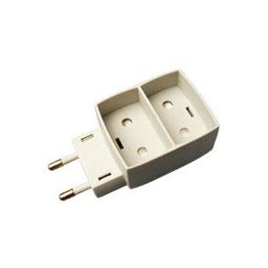 Dobbeltstik gr 2 flade udtag 250V 10A