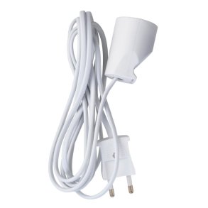 Forlngerledning u/jord hvid 2m 230V 10A