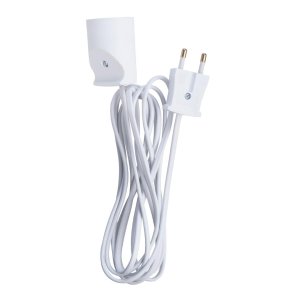 Forlngerledning u/jord hvid 3m 230V 10A