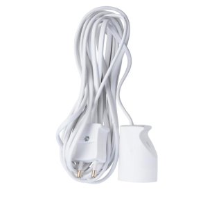 Forlngerledning u/jord hvid 5m 230V 10A