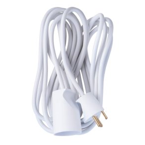 Forlngerledning m/jord hvid 5m 230V 13A
