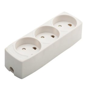 3-stikdse u/jord hvid  230V 16A