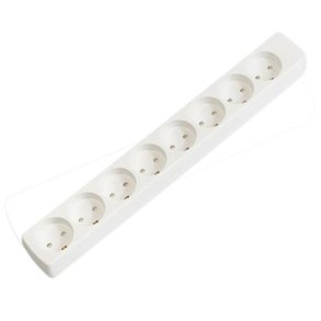 8-stikdse m/jord uden ledning Hvid 230V 16A
