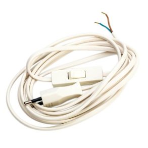 Komplet ledningsst m/afb. 2,5m hvid