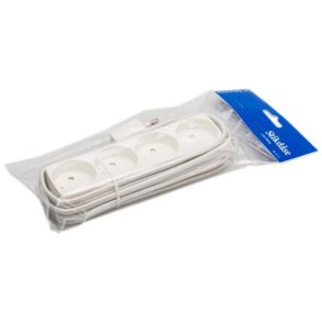 4-stikdse m/2,5m ledning hvid GN-pak