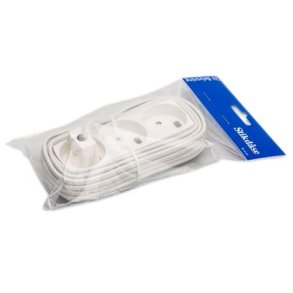 3-stikdse m/5m ledning hvid GN-pak