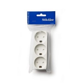 3-stikdse m/jord hvid GN-pak