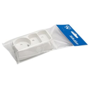 3-stikdse m/2 flade og 1 rund hvid GN-pak