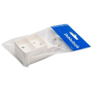 Dobbeltstik flad/flad hvid GN-pak