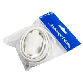 Forlngerledning u/jord 2m hvid GN-pak