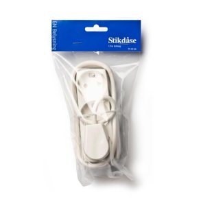 3-stikdse m/j 1,5m ledn. hvid m/jord GN-pak