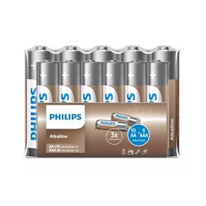 Alkaline 10 stk AAA / 6 stk AA pakke