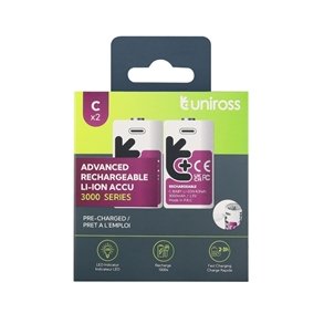 Genopladelig Lithuim C Batteri USB-C 1 pak