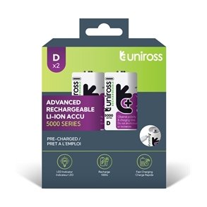 Genopladelig Lithuim D Batteri USB-C 1 pak