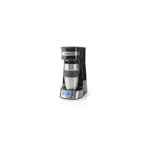 Single-Serve kaffemaskine | 0,4 l | 750 W | Timerfunktion | Isoleret rejsekrus | Automatisk slukning | LCD-display | Sort