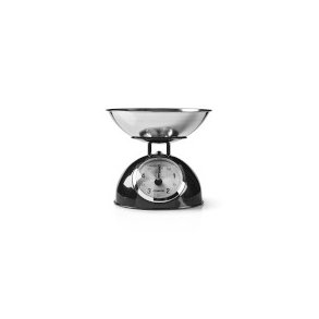 Retro k�kkenv�gt | analog | aftagelig sk�l | maks. 5 kg | 25 grams intervaller | Sort