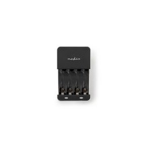 NiMH batterioplader AA / AAA | 1.2 V DC | Opladning | Euro / Type C (CEE 7/16) | Energi fra batteritype: AA / AAA | Hvid / Sort