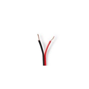 H�jtaler Kabel | 2 x 1.50 mm� | Kobber | 100.0 m | Runde | PVC | R�d / Sort | Rulle