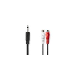 Stereo Audio kabel | 3.5 mm Hanstik | 2x RCA Hun | Nikkelplateret | 0.20 m | Runde | Box