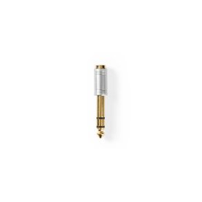 Stereo Audio Adapter | 6.35 mm Hanstik | 3.5 mm Hunstik | Guldplateret | Lige | Metal | S�lv | 1 stk. | Box